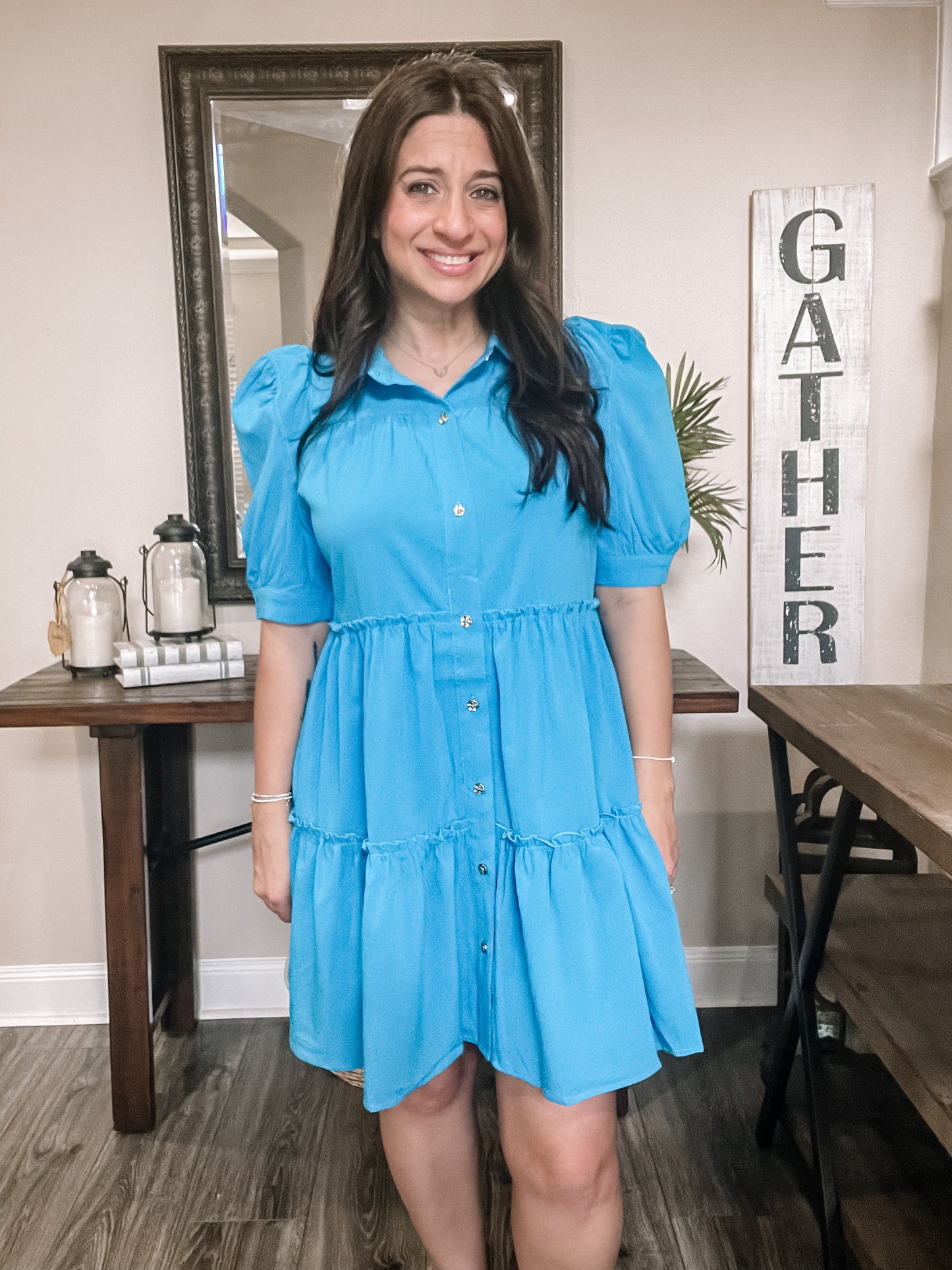 Cobalt Blue Tiered Dress