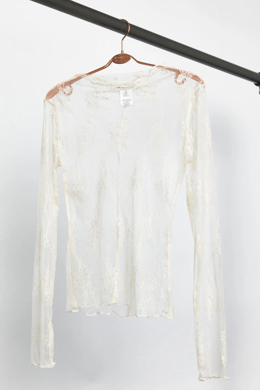 Cream Sheer Lace Top