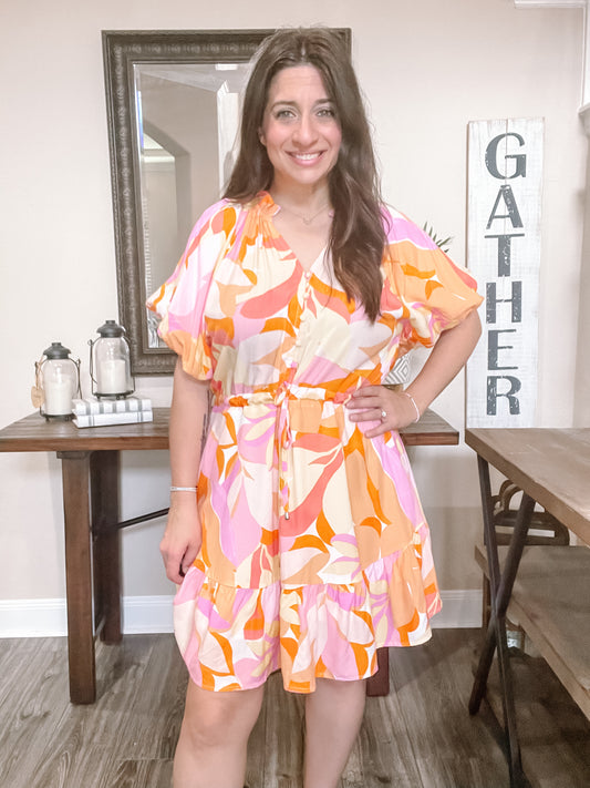 Orange Multi Short Dress