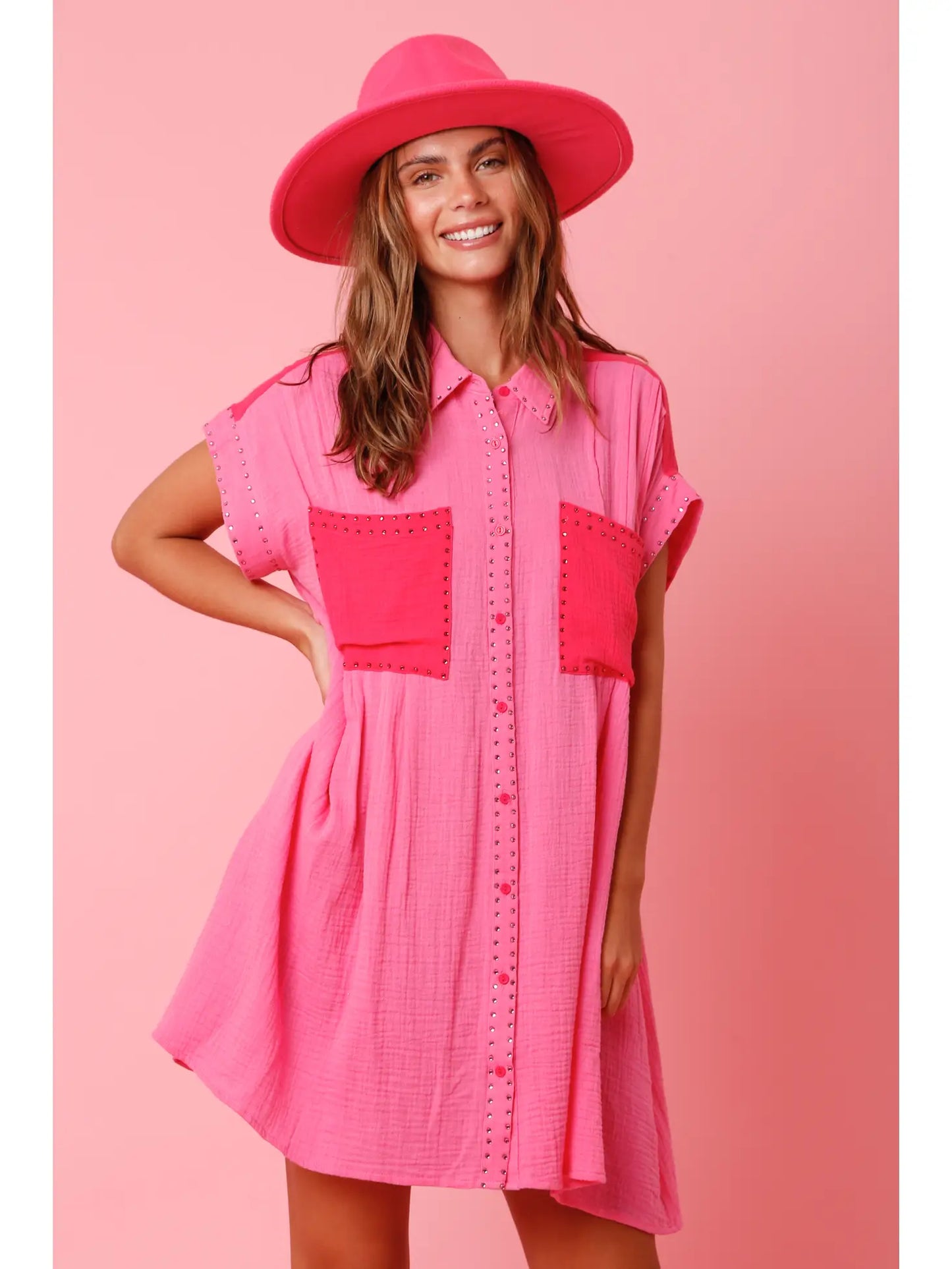 Pink Rhinestone Dress