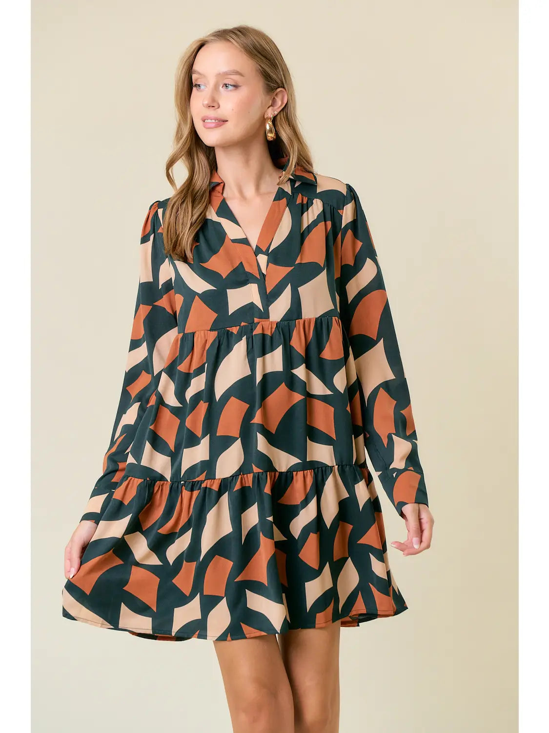 Hunter Green Abstract Dress