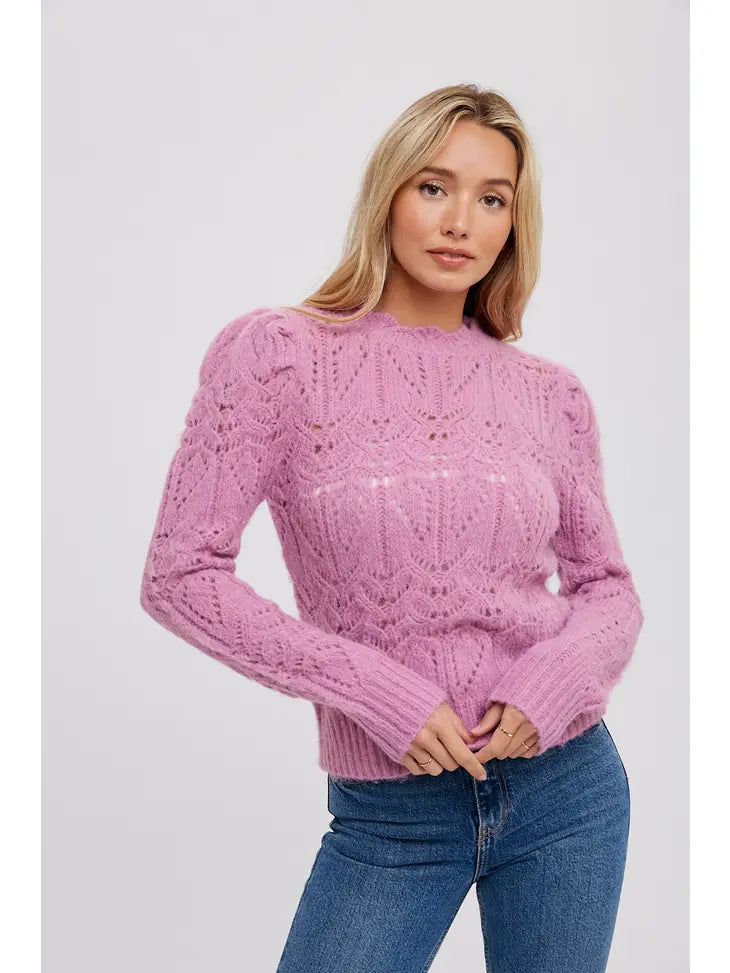 Blush Pointelle Sweater