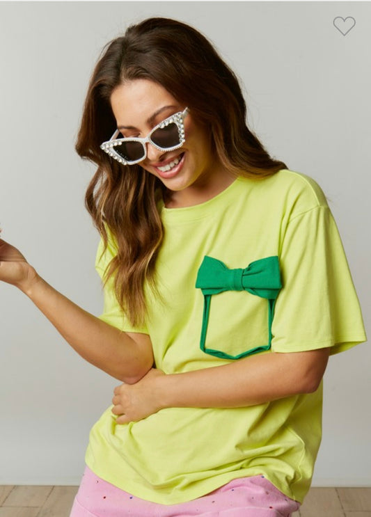 Faux Bow Pocket Tee