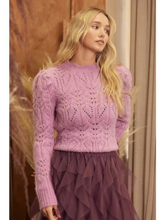 Blush Pointelle Sweater