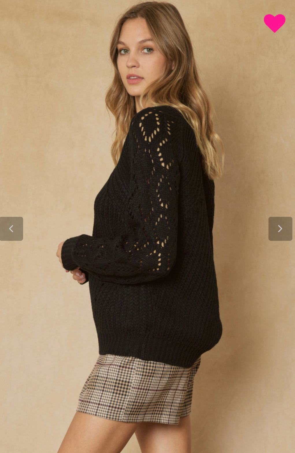 Black Semi Sheer Sleeved Sweater