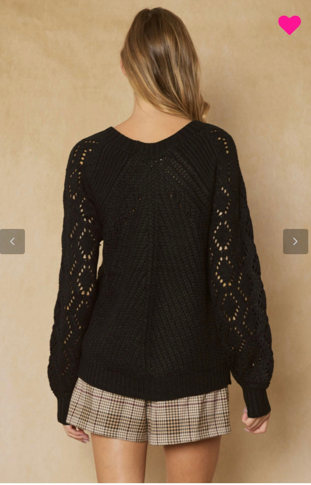 Black Semi Sheer Sleeved Sweater