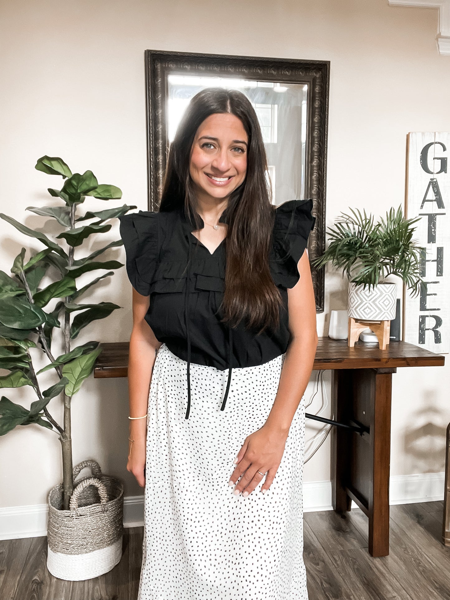 Polka Dot Maxi Skirt