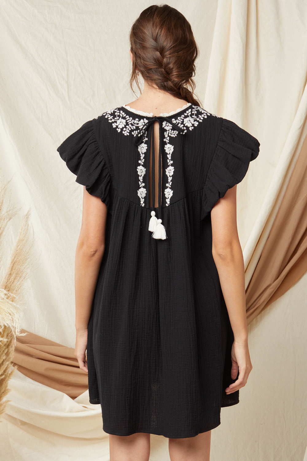 Black Embroidered Dress